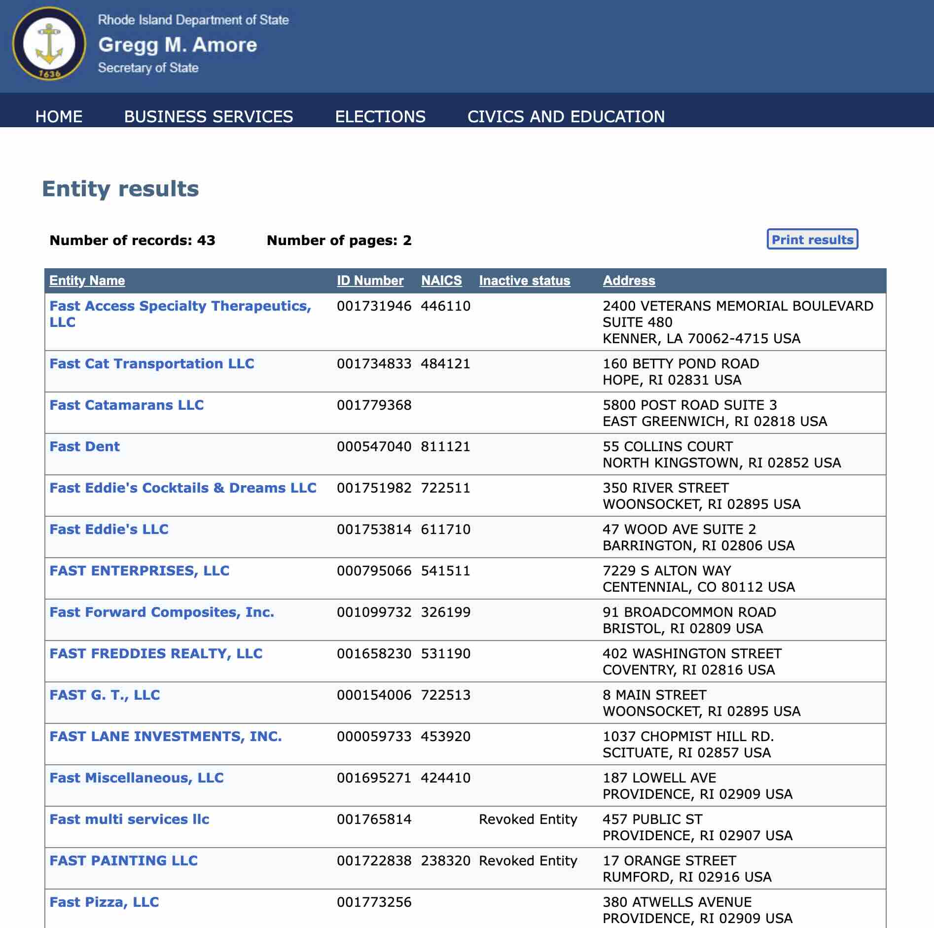 Accessing Entity Information Pages