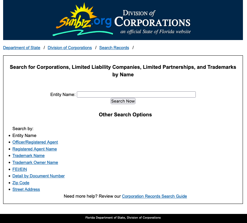 Florida Business Entity Search FL SOS & Search Guide