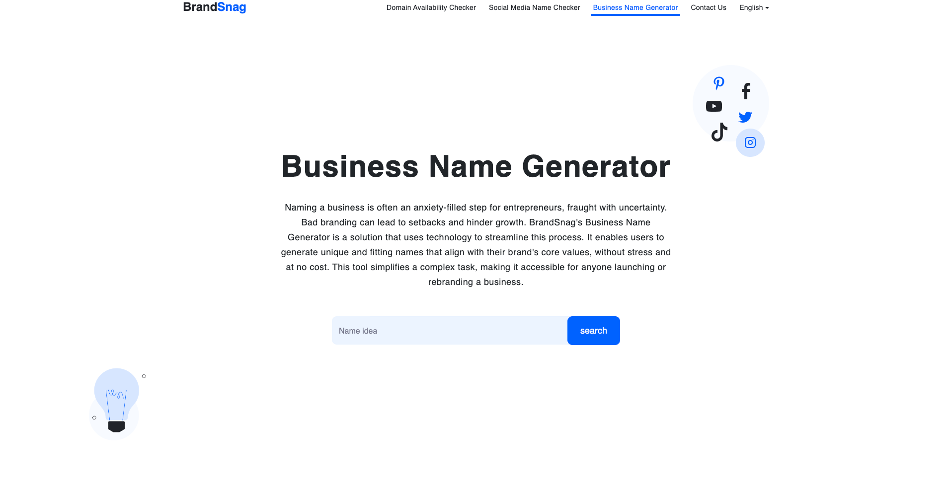 BrandSnag Business Name Generator