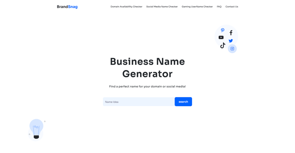 BrandSnag business name generator