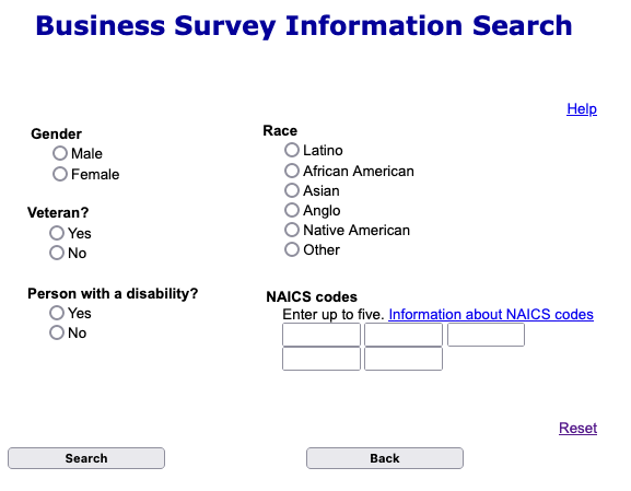 Business Survey Information Search