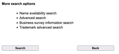 Using More Search Business Search Options