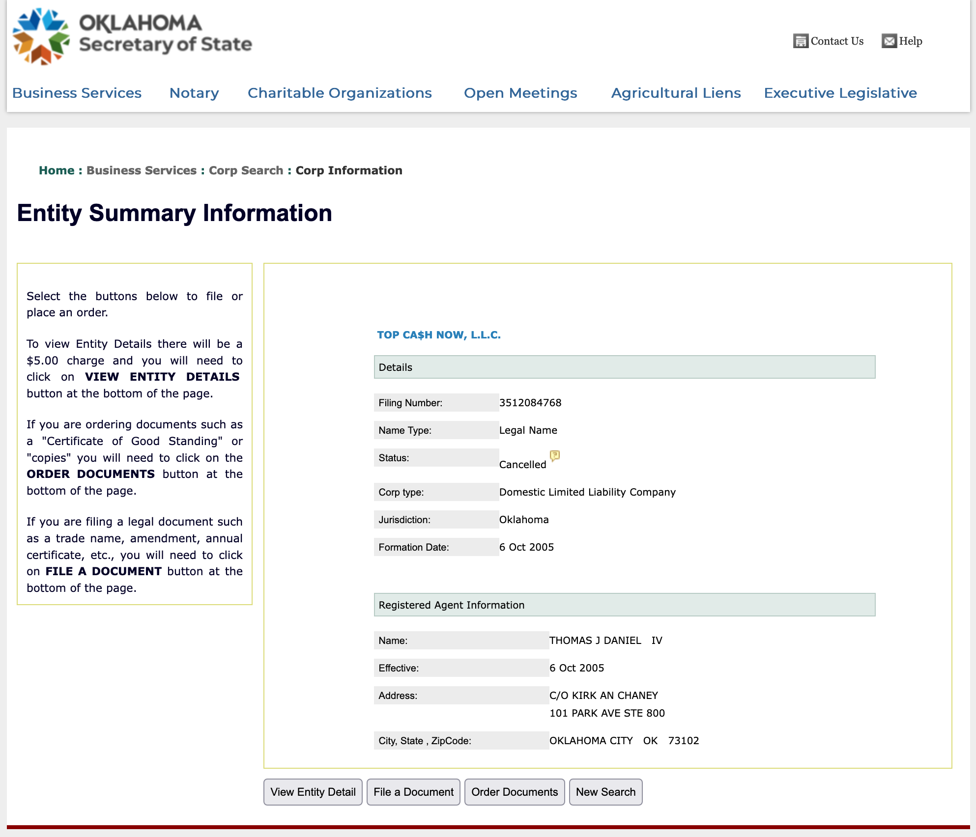 What to Expect When You Click an Oklahoma Business Name