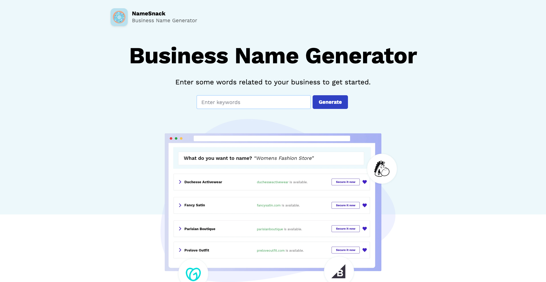 namesnack business name generator